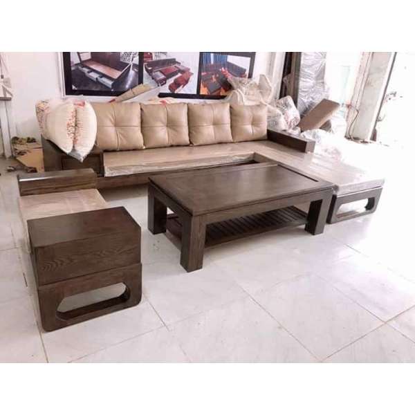 Sofa góc L chân cong sồi Nga BG125